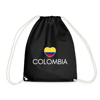 Cœur avec le drapeau colombien, j’aime la Colombie - Sac de sport léger - noir - Devant