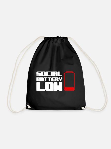 Geek Low Social Batterie - Turnbeutel - Schwarz