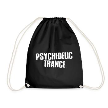 PsychoTrance Distressed Typography - Drawstring Bag - black - Front