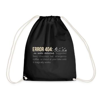 Sweat à capuche cyclable – 404 : Aucun watts détecté - Sac de sport léger - noir - Devant