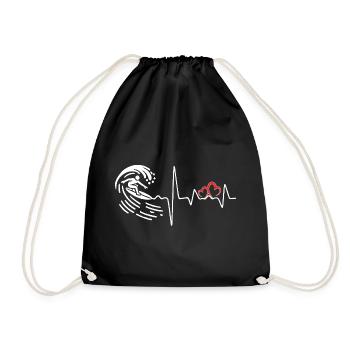 Swimming Heart Rhythm Fitness Art - Drawstring Bag - black - Front