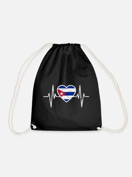 Cuba Cuba Drapeau Coeur National Havane Cadeau - Sac de sport léger - noir