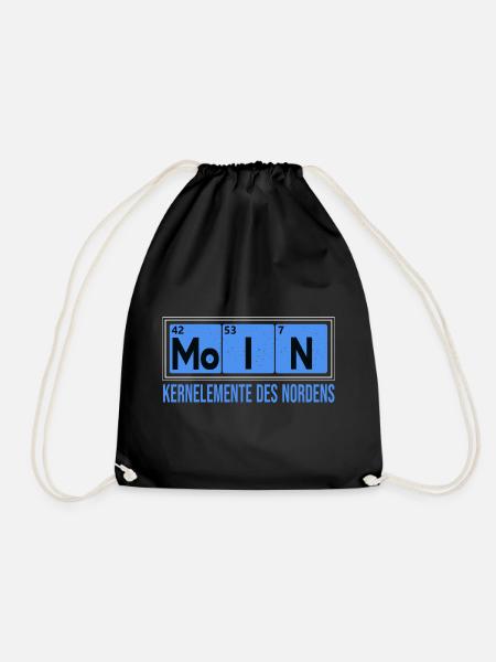 Moin Kernelemente des Nordens Geschenk Norddeutsch - Turnbeutel - Schwarz