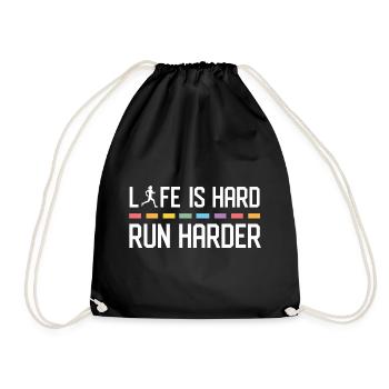 La vie est dure. Courez plus fort. - Sac de sport léger - noir - Devant