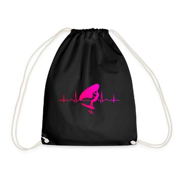 wingsurfing wingsurf women wingfoil hydrofoil - Drawstring Bag - black - Front