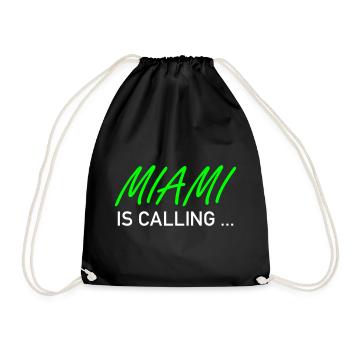 Miami is calling ... - Drawstring Bag - black - Front