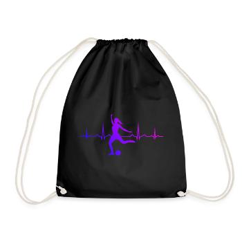 Footballers Men Women's Football Playing Football - Drawstring Bag - black - Front
