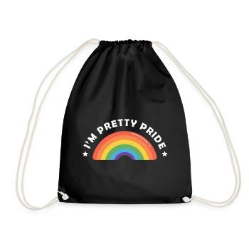 I'm pretty pride Regenbogen - Turnbeutel - Schwarz - Vorne