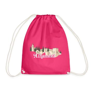 Alhambra (dark) - Drawstring Bag - fuchsia - Front