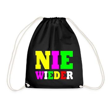 Nie wieder - Turnbeutel - Schwarz - Vorne