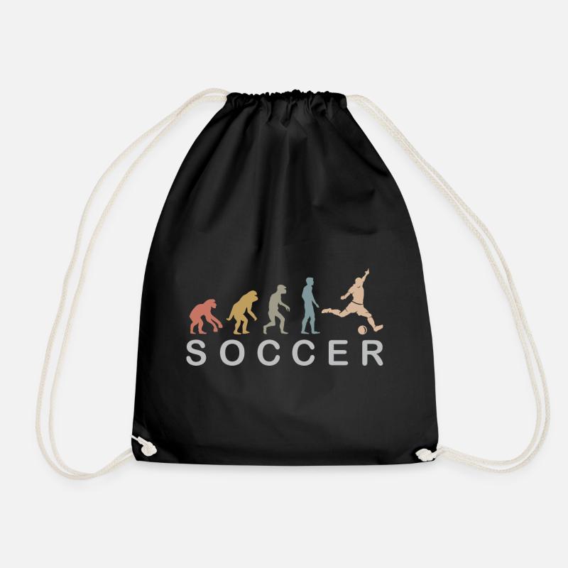 Fußball Evolution retro Farben Fußballer Symbol - Turnbeutel - Schwarz