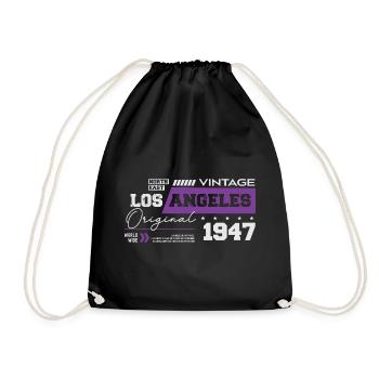 1947 Vintage Born Legend 77 Birthday - Drawstring Bag - black - Front