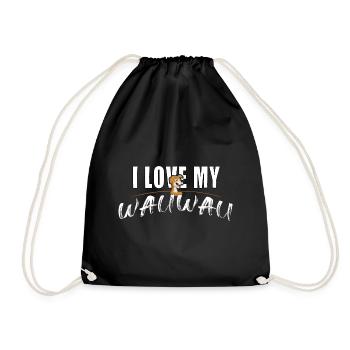 I love my Wauwau - Turnbeutel - Schwarz - Vorne