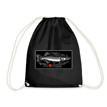 Hechtliebe - For real anglers - Drawstring Bag - black - Front