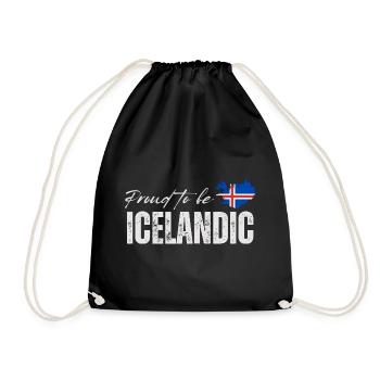 Fière d’Islandaise, j’adore l’Islande - Sac de sport léger - noir - Devant