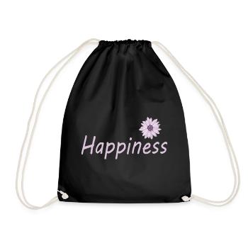Happiness - Drawstring Bag - black - Front