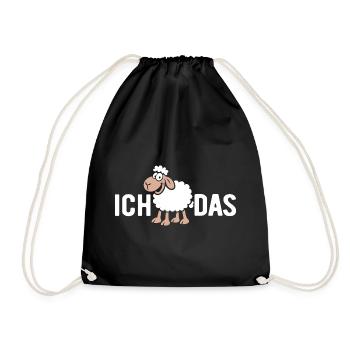 I SHEEP that - word play with sheep - Drawstring Bag - black - Front