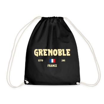 Grenoble France Vintage T-shirt Ville Française - Sac de sport léger - noir - Devant