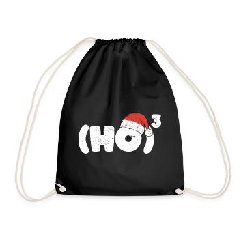 Ho Ho Ho Weihnachtsmann Hut Geschenk Vintage Weihnachten - Turnbeutel - Schwarz - Vorne