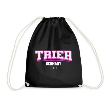 Trier Germany Retro Schriftzug - Turnbeutel - Schwarz - Vorne
