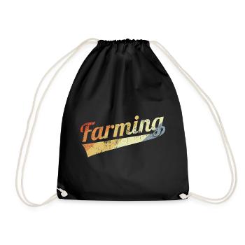 Landwirt Vintage Look - Turnbeutel - Schwarz - Vorne