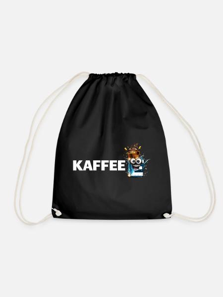 Coffee Mascot Splash - Drawstring Bag - black