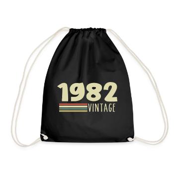 1982-Jubiläum-1982-retro-1982 - Turnbeutel - Schwarz - Vorne