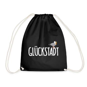 Glückstadt Möwe Elbe - Turnbeutel - Schwarz - Vorne
