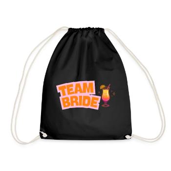 Team Bride - Cocktail - customizable - Drawstring Bag - black - Front