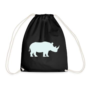 Pastel Rhino Silhouette - Drawstring Bag - black - Front