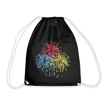 Fireworks in three colors - Drawstring Bag - black - Front