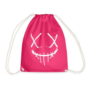 Horror Halloween Gesicht Maske Purge Optik - Turnbeutel - Fuchsia - Vorne