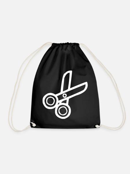 Scissors for cutting - Drawstring Bag - black