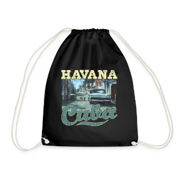 Havana Cuba Graffiti Street Art Love Habana - Drawstring Bag - black - Front