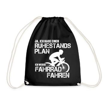 Ruhestand Rennrad Fahrrad Rentner Geschenk - Turnbeutel - Schwarz - Vorne