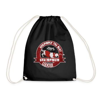 Shrimp the best shrimp mum. Red Bee. caridina - Drawstring Bag - black - Front
