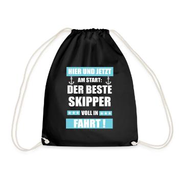 Skipper Anker Spruch - Turnbeutel - Schwarz - Vorne