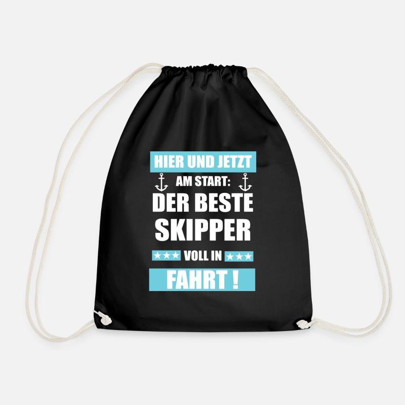 Skipper Anker Spruch - Turnbeutel - Schwarz