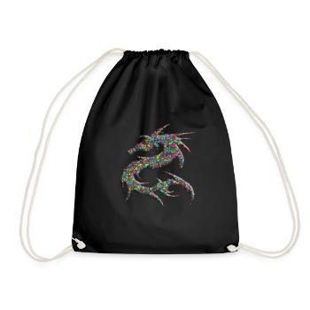 Drache Drachen - Turnbeutel - Schwarz - Vorne