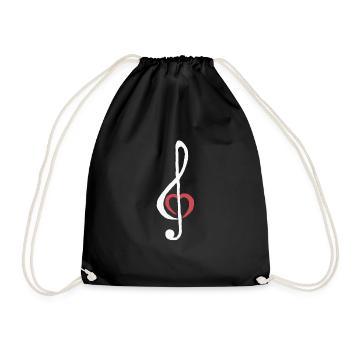 Musik Geschenk Instrument Musikliebe Lied music - Turnbeutel - Schwarz - Vorne