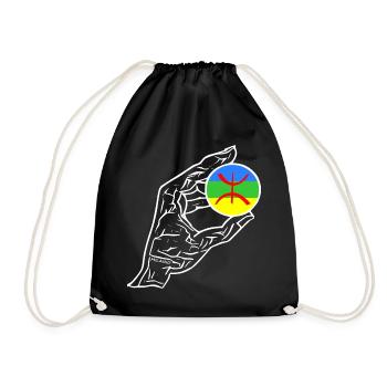 Amazigh hand flag - Drawstring Bag - black - Front