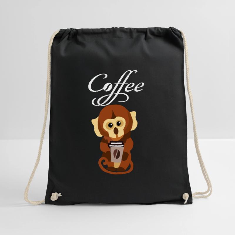 Kaffchen Coffee Coffee Monkey Cafe Coffee Bean Drawstring Bag