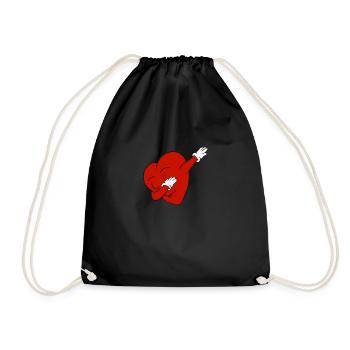 dabbendes Herz, dabbing heart - Turnbeutel - Schwarz - Vorne