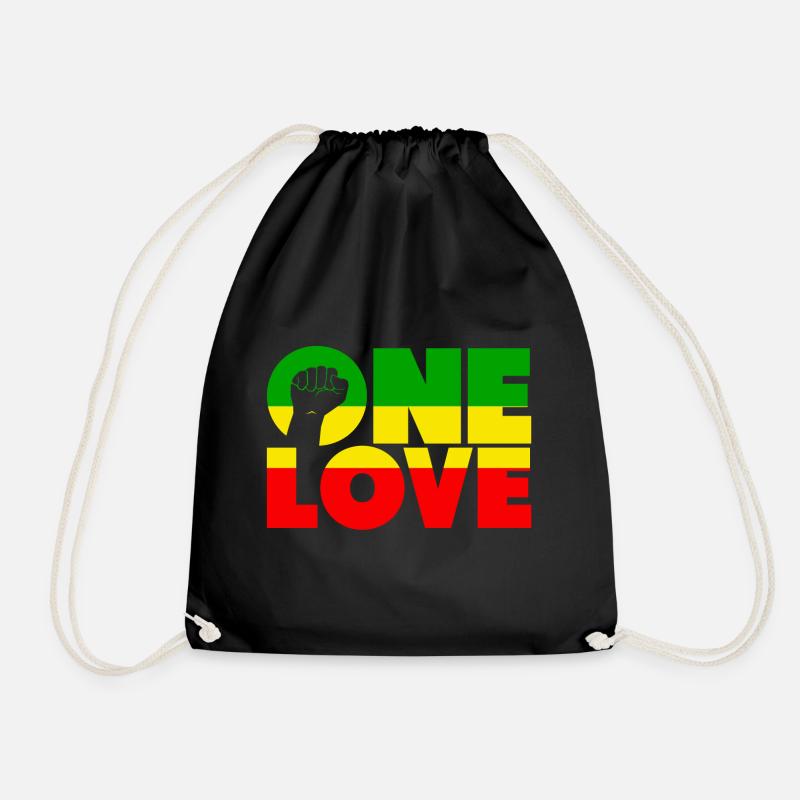 love once - Drawstring Bag - black
