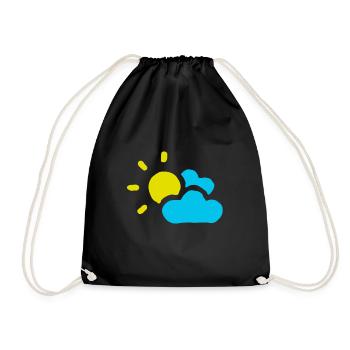 Bewölkt Sonne Wolken Himmel Sommer Frühling - Turnbeutel - Schwarz - Vorne