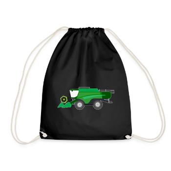 Combine tractor tractor farmer - Drawstring Bag - black - Front