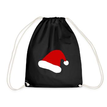 Christmas hat Christmas XMas Christmas X-Mas - Drawstring Bag - black - Front
