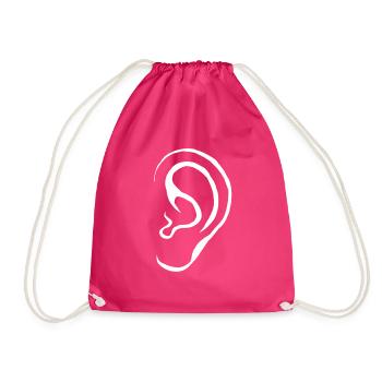 Ear listening gift - Drawstring Bag - fuchsia - Front