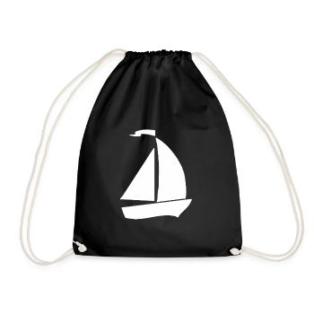 Sailboat sailor sailing ship boat ship gift - Drawstring Bag - black - Front