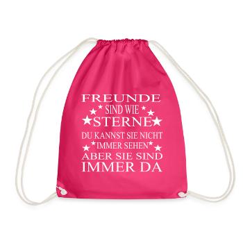 Freunde sind wie Sterne - Turnbeutel - Fuchsia - Vorne